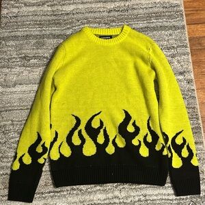 Trendy Flames Sweater - Yellow and Black
